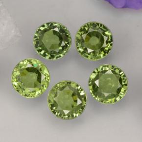 2.21 ctw Green Demantoid Garnet Stones, Natural Demantoid Garnet in Round Facet Shape for Sale