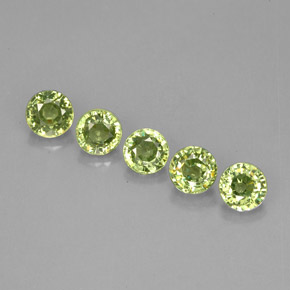 2.04 ct Green Demantoid Garnet Gemstone, Demantoid Garnet Gem in Round Facet Shape for Sale.