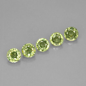 2.04 ct Green Demantoid Garnet Stone, Natural Demantoid Garnet in Round Facet Shape for Sale