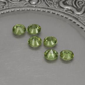 Demantoid Garnet Gemstones in 3.7 mm Size for Sale, Demantoid Garnet Stones in Light Forest Green Color