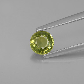 0.61 ct Green Demantoid Garnet Gemstone, Demantoid Garnet Gem in Round Facet Shape for Sale.