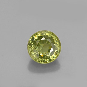 0.64 ct Green Demantoid Garnet Gemstone, Demantoid Garnet Gem in Round Facet Shape for Sale.