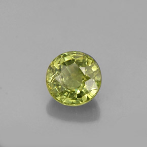 0.64 ct Green Demantoid Garnet Stone, Natural Demantoid Garnet in Round Facet Shape for Sale