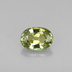 0.62 ct Green Demantoid Garnet Stone, Natural Demantoid Garnet in Oval Facet Shape for Sale