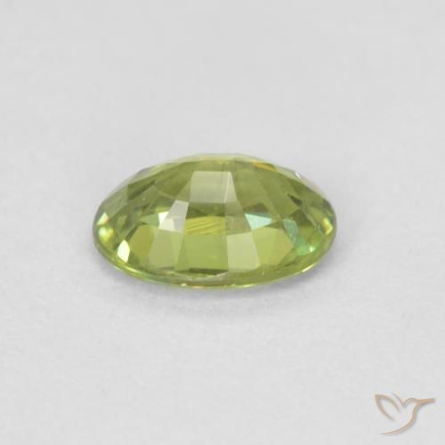 Demantoid Garnet Gemstone in 5.9 x 4.2 mm Size for Sale, Demantoid Garnet Stone in Olive Green Color