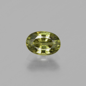 0.65 ct Green Demantoid Garnet Gemstone, Demantoid Garnet Gem in Oval Facet Shape for Sale.