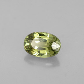 0.67 ct Green Demantoid Garnet Stone, Natural Demantoid Garnet in Oval Facet Shape for Sale
