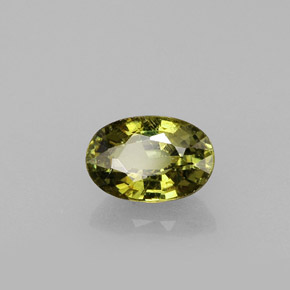 0.65 ct Yellow Demantoid Garnet Stone, Natural Demantoid Garnet in Oval Facet Shape for Sale