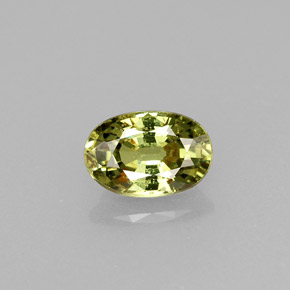 0.68 ct Green Demantoid Garnet Gemstone, Demantoid Garnet Gem in Oval Facet Shape for Sale.