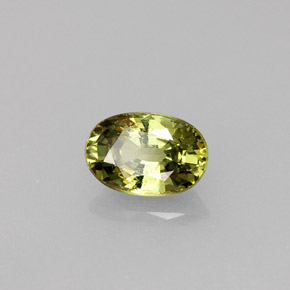 0.68 ct Green Demantoid Garnet Stone, Natural Demantoid Garnet in Oval Facet Shape for Sale