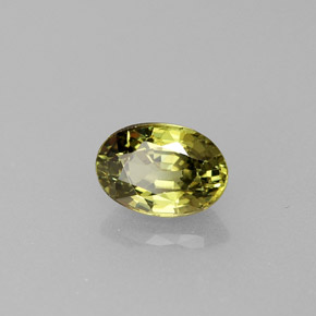 0.65 ct Green Demantoid Garnet Stone, Natural Demantoid Garnet in Oval Facet Shape for Sale