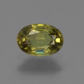 0.63 ct Green Demantoid Garnet Gemstone, Demantoid Garnet Gem in Oval Facet Shape for Sale.