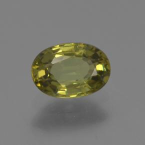 0.63 ct Green Demantoid Garnet Stone, Natural Demantoid Garnet in Oval Facet Shape for Sale