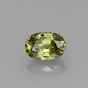 0.75 ct Green Demantoid Garnet Gemstone, Demantoid Garnet Gem in Oval Facet Shape for Sale.