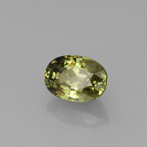 0.75 ct Green Demantoid Garnet Stone, Natural Demantoid Garnet in Oval Facet Shape for Sale