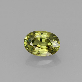 0.67 ct Green Demantoid Garnet Gemstone, Demantoid Garnet Gem in Oval Facet Shape for Sale.