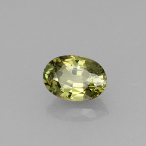 0.67 ct Green Demantoid Garnet Stone, Natural Demantoid Garnet in Oval Facet Shape for Sale