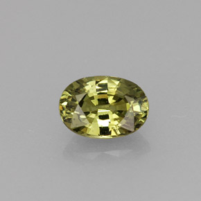0.70 ct Green Demantoid Garnet Gemstone, Demantoid Garnet Gem in Oval Facet Shape for Sale.