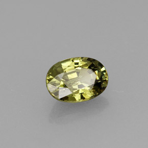 0.70 ct Green Demantoid Garnet Stone, Natural Demantoid Garnet in Oval Facet Shape for Sale