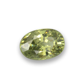 0.64 ct Green Demantoid Garnet Stone, Natural Demantoid Garnet in Oval Facet Shape for Sale