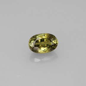 0.77 ct Yellow Demantoid Garnet Gemstone, Demantoid Garnet Gem in Oval Facet Shape for Sale.