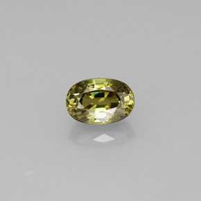 0.77 ct Yellow Demantoid Garnet Stone, Natural Demantoid Garnet in Oval Facet Shape for Sale