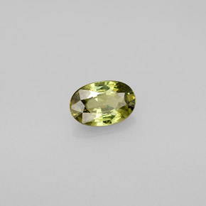 0.59 ct Green Demantoid Garnet Stone, Natural Demantoid Garnet in Oval Facet Shape for Sale