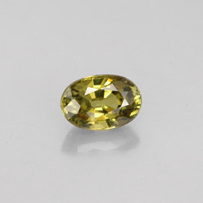 0.75 ct Green Demantoid Garnet Gemstone, Demantoid Garnet Gem in Oval Facet Shape for Sale.