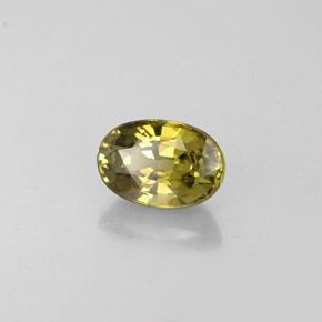 0.75 ct Green Demantoid Garnet Stone, Natural Demantoid Garnet in Oval Facet Shape for Sale