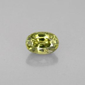 0.75 ct Green Demantoid Garnet Gemstone, Demantoid Garnet Gem in Oval Facet Shape for Sale.
