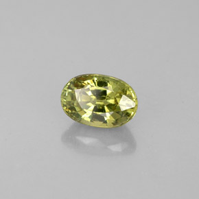 0.75 ct Green Demantoid Garnet Stone, Natural Demantoid Garnet in Oval Facet Shape for Sale