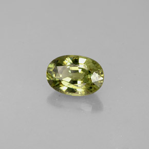 0.66 ct Green Demantoid Garnet Stone, Natural Demantoid Garnet in Oval Facet Shape for Sale