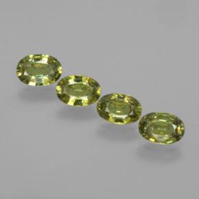 2.22 ctw Green Demantoid Garnet Gemstones, Demantoid Garnet Gems in Oval Facet Shape for Sale.