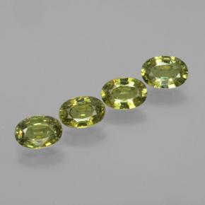 2.22 ctw Green Demantoid Garnet Stones, Natural Demantoid Garnet in Oval Facet Shape for Sale