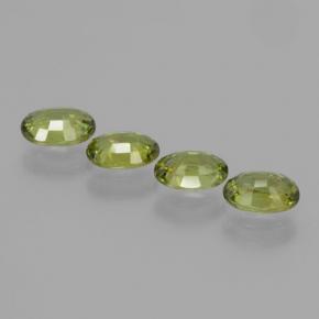 Demantoid Garnet Gemstones in 5.9 x 4 mm Size for Sale, Demantoid Garnet Stones in Golden Green Color