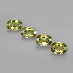 2.45 ctw Green Demantoid Garnet Gemstones, Demantoid Garnet Gems in Oval Facet Shape for Sale.