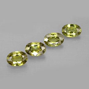 2.45 ctw Green Demantoid Garnet Stones, Natural Demantoid Garnet in Oval Facet Shape for Sale