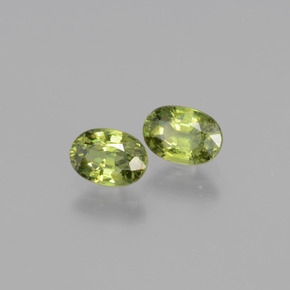 1.28 ctw Green Demantoid Garnet Stones, Natural Demantoid Garnet in Oval Facet Shape for Sale