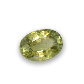0.53 ct Green Demantoid Garnet Stone, Natural Demantoid Garnet in Oval Facet Shape for Sale