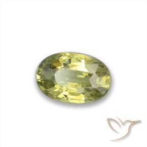 0.47 ct Green Demantoid Garnet Stone, Natural Demantoid Garnet in Oval Facet Shape for Sale