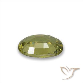 Demantoid Garnet Gemstone in 6.2 x 4.2 mm Size for Sale, Demantoid Garnet Stone in Warm Forest Green Color