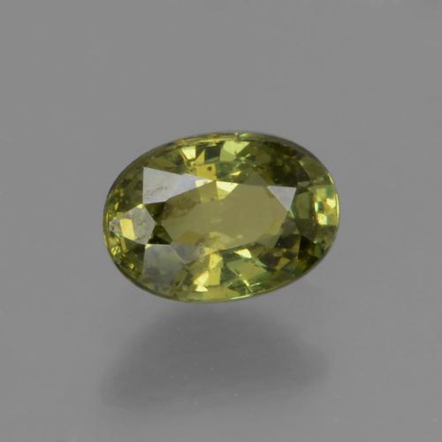 0.62 ct Green Demantoid Garnet Stone, Natural Demantoid Garnet in Oval Facet Shape for Sale