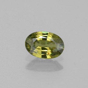 0.47 ct Green Demantoid Garnet Gemstone, Demantoid Garnet Gem in Oval Facet Shape for Sale.