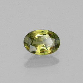 0.47 ct Green Demantoid Garnet Stone, Natural Demantoid Garnet in Oval Facet Shape for Sale