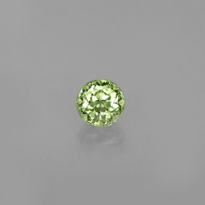 0.32 ct Green Demantoid Garnet Gemstone, Demantoid Garnet Gem in Round Facet Shape for Sale.