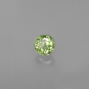 0.32 ct Green Demantoid Garnet Stone, Natural Demantoid Garnet in Round Facet Shape for Sale