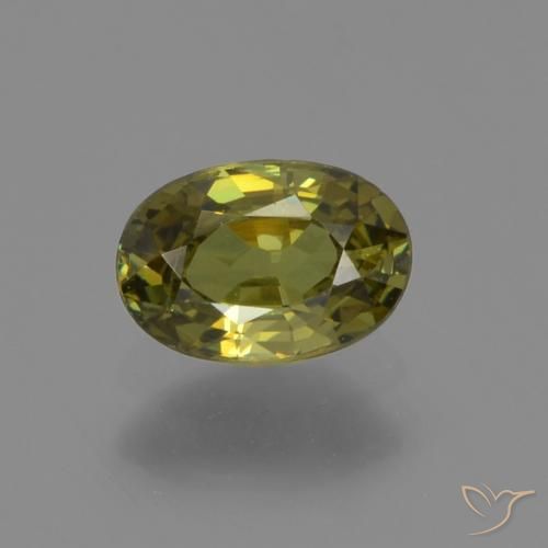 0.61ct Natural Medium Green Demantoid Garnet, Oval, VS