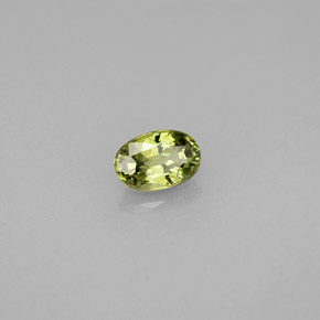 0.65 ct Green Demantoid Garnet Stone, Natural Demantoid Garnet in Oval Facet Shape for Sale