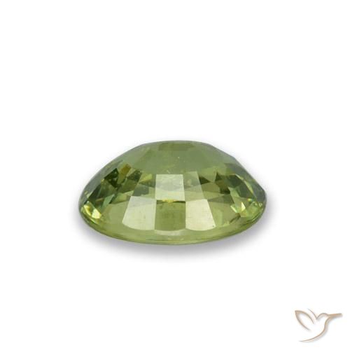 Demantoid Garnet Gemstone in 6 x 4.3 mm Size for Sale, Demantoid Garnet Stone in Yellowish Green Color