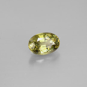 0.71 ct Green Demantoid Garnet Stone, Natural Demantoid Garnet in Oval Facet Shape for Sale